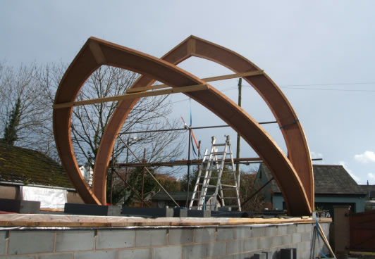arch supports for strawbale home 