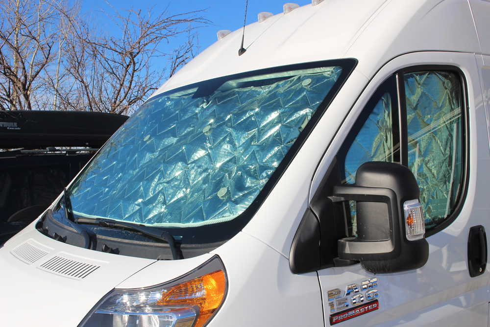 curtains van windows camper window conversion shades promaster transit ford outside coverings diy vans shade installing screens build place rv