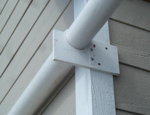 rain water system -- pipe supports