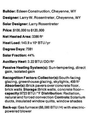 Passive Solar Home Plans -- Western Section