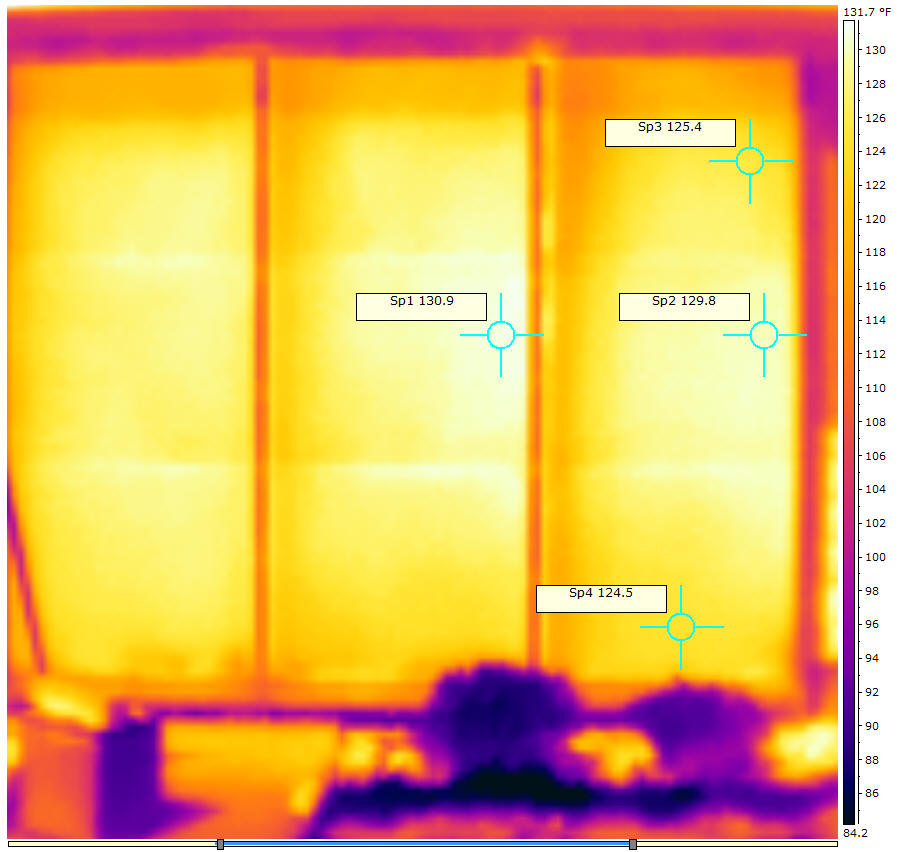 solar collector glazing temperature