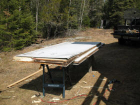 salvage lumber for solar collector