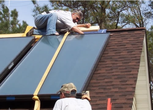 Installing solar heating collectors