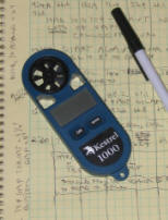 Kestrel turbine type air velocity measurement device